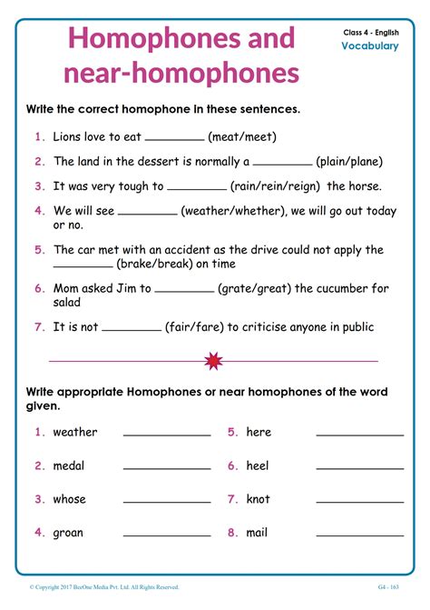 Homophones Fill In The Blank Worksheet Have Fun Teaching Worksheets