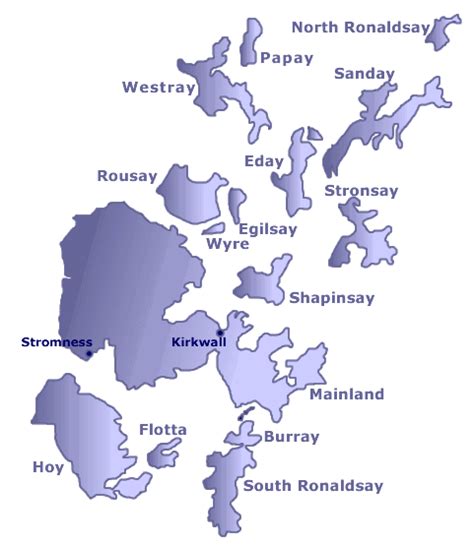 Map Of Orkney Islands Province