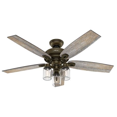 Ideal for large rooms up to 400 square feet, these fans. Hunter Hunter Sentinel 52 Inch Brushed Slate Ceiling Fan ...