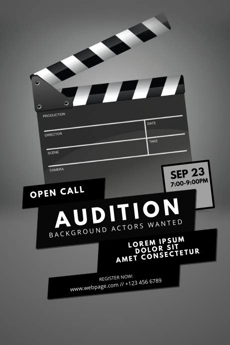 Movie Audition Flyer Template Ithempulethi Postermywall