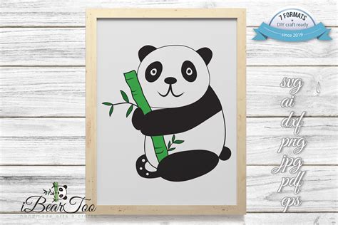 Panda Hugging Bamboo Graphic By Ibeartoo · Creative Fabrica