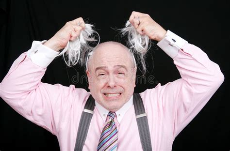 Pulling His Hair Out Stock Image Image Of Funny Stress 4962047