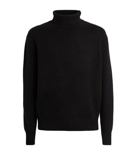 Mens Frame Black Cashmere Rollneck Sweater Harrods Uk