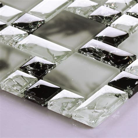 Wholesale Mosaic Tile Crystal Glass Backsplash Kitchen Countertop Design Ice Crack Bathroom Wall
