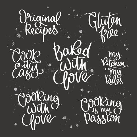 Set Quotes About Cooking Stock Vector Illustration Of Dinner 74288575