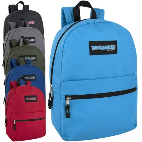 Trailmaker 24 Pack Classic 17 Inch Backpacks In Bulk Wholesale Back