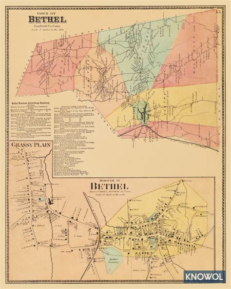 Beautifully Restored Map Of Bethel Connecticut From 1867 Ct Restored