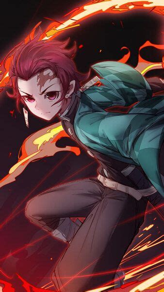 Tanjiro Kamado Flame Kimetsu No Yaiba 4k Hd Mobile Smartphone And Pc