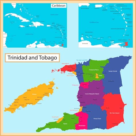 Mapa De Trinidad Y Tobago Vector Premium