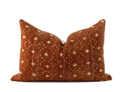 14 x 20 pillow insert. Rust Mudcloth Lumbar Pillow Cover for 14x20 insert ...