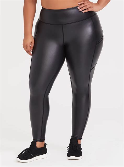 Plus Size Black Coated Active Legging With Pockets Torrid