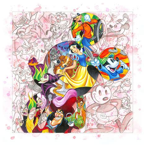 Disney Fine Art Colorful Characters By Tim Rogerson Gallery Wrapped