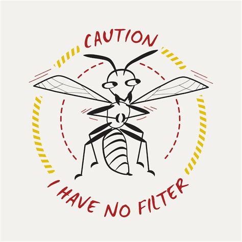 Premium Vector Funny Emblem With Comic Wasp And Sarcastic Quote