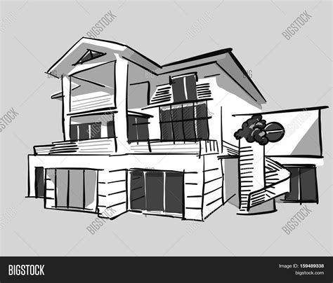 Dream House Sketch Easy Simple Modern House Drawing Luanetg
