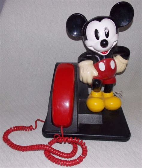 1990s Atandt Disney Mickey Mouse Touch Tone Push Button Corded Red