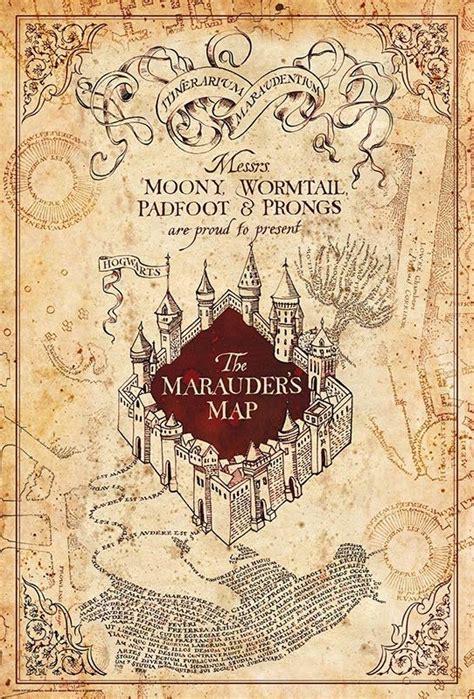 Harry Potter Maurauder s Map Póster Lámina Compra en Posters es