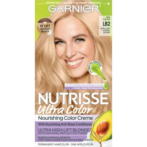 Garnier Nutrisse Ultra Color Lb2 Ultra Light Natural Blonde Permanent Hair Color Creme 10 Ct