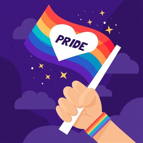 Free Vector Pride Day Concept With Flag