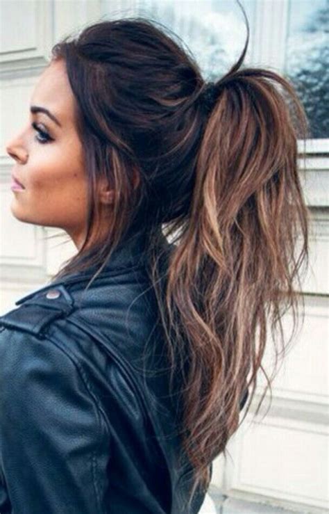 Balayage Messy Ponytail Gorgeoushair High Ponytail Hairstyles Messy