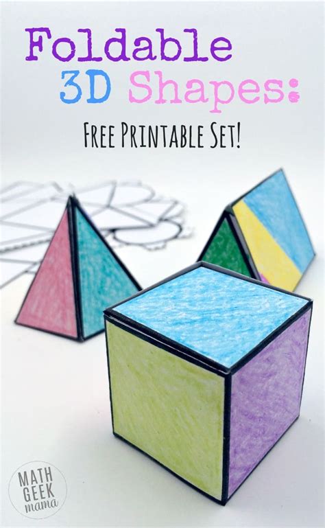 Free Printable Set Of Foldable 3d Shapes