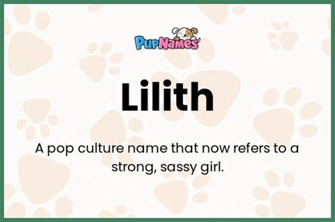 Lilith 🐶 Dog Name Meaning And Popularity ™