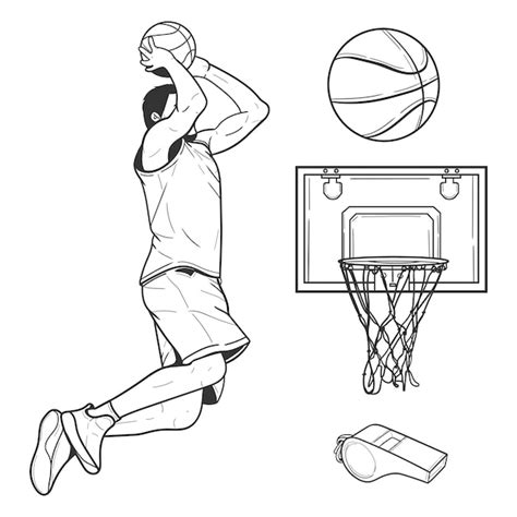 Premium Vector Set Basketball Cartoon Vector Illustration