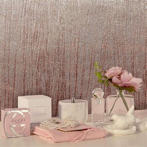 Lustre Rose Gold Foil Texture Wallpaper Dunelm Rose Gold Bedroom