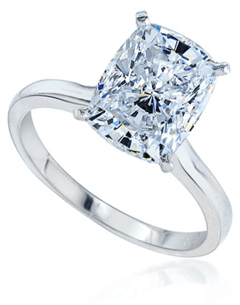 Elongated Cushion Cut Cubic Zirconia Baguette Solitaire Engagement Ring