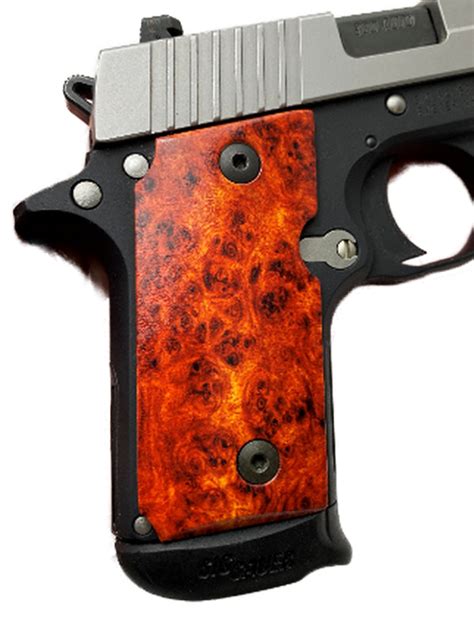 Sig Sauer P238 Custom Uv Printed Amboyna Burl Grips Premium Gun Grips