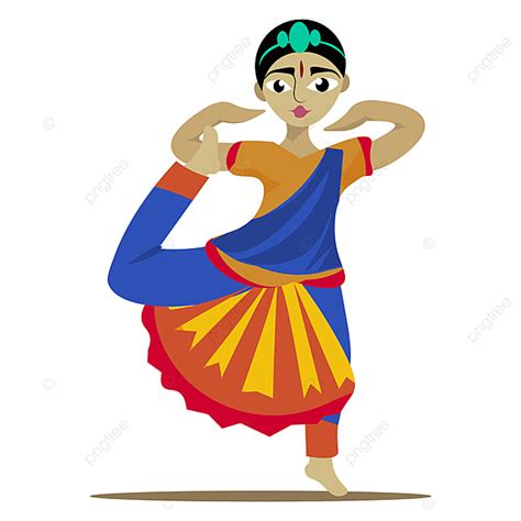 Indian Girl Dancing Illustration Vector On White