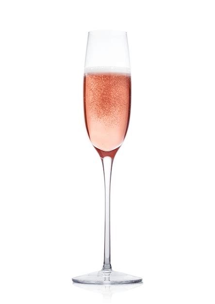 Premium Photo Rose Pink Champagne Glass With Bubbles Isolated