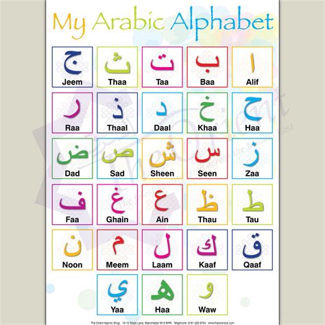 My Arabic Alphabet A3 Learning Poster Teaching Arabic Language Ideal