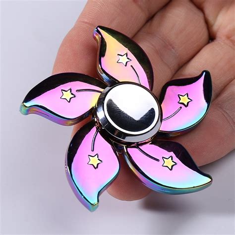 [ 27 off ] 2018 time killer rainbow floral edc metal fidget spinner in colorful 6 6cm
