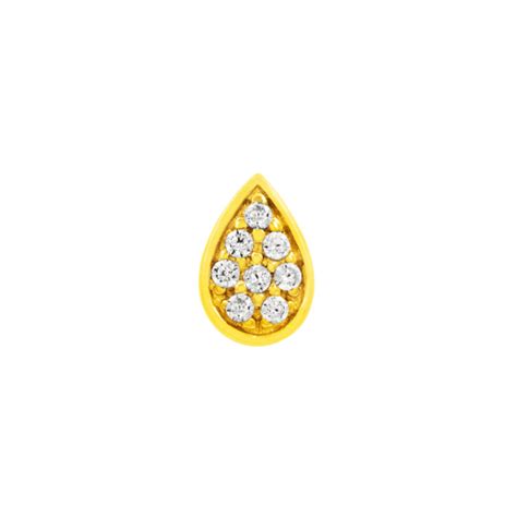Pear with Swarovski End in 14k Yellow Gold by Junipurr | 14k yellow gold, Yellow gold, Swarovski ...