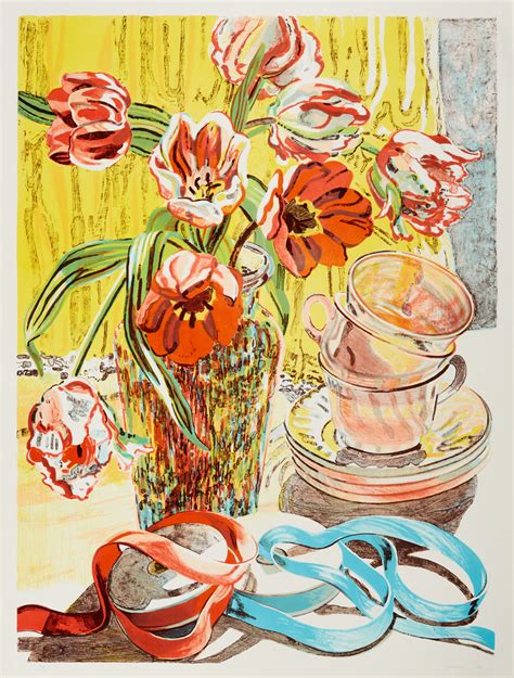 Janet Fish Tulips And Tea Cups Tamarind Institute