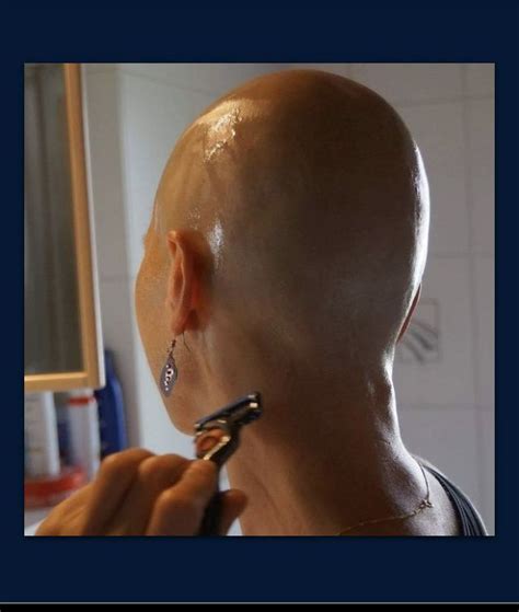 Pin By David Connelly On So Bald That She Shines Bald Women Shave