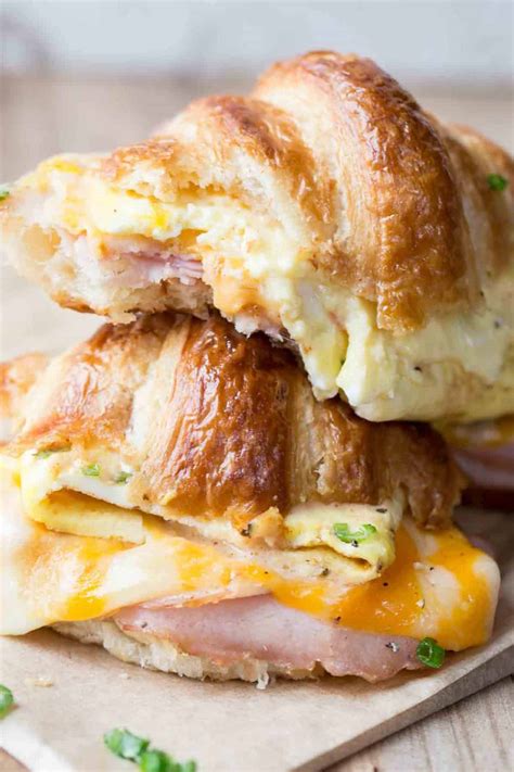 Ham And Cheese Croissant Breakfast Sandwich Video Valentina S Corner