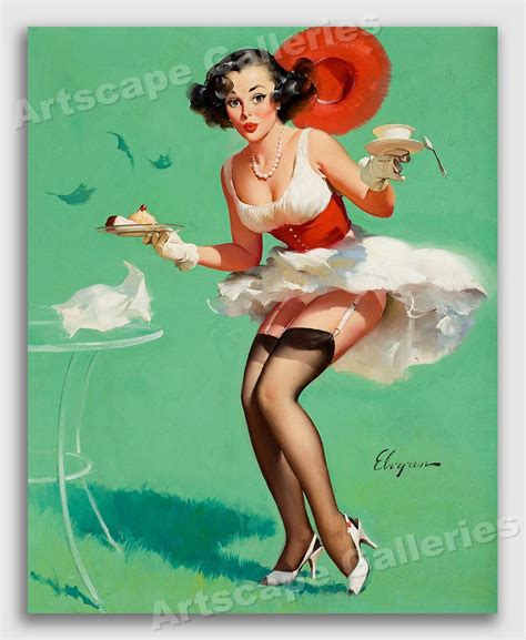 Fresh Breeze Vintage Style Elvgren Pin Up Girl Poster Windy Day