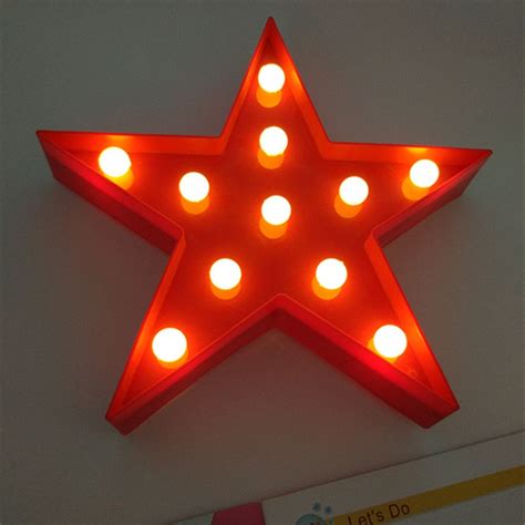 Yiyang Letters Light Star Shape Led Plastic Marquee Light Battery