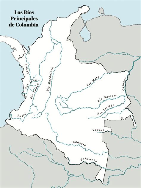 Mapa De Colombia Con Rios Principales Hidrografia De Colombia Tamaño