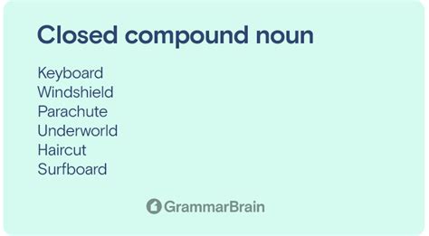 What Is A Compound Noun Definition Examples How To Form Grammarbrain