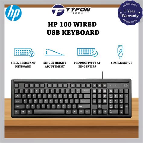 Hp Kb100 Wired Usb Keyboard 2un30aa Shopee Malaysia