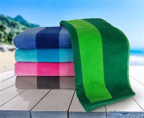 TowelsOutlet Com 30x60 Terry Beach Towels Cotton Velour Two Tone