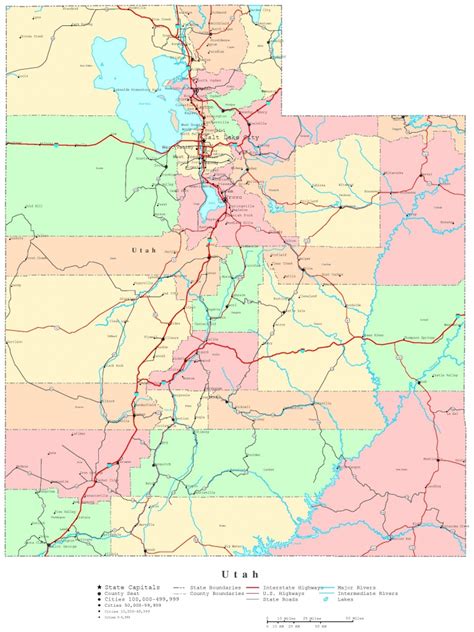 Utah Road Map Printable Printable Maps