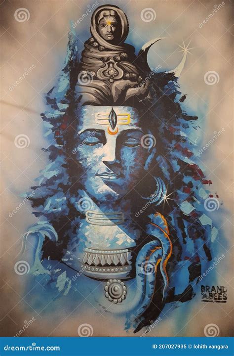 A Beautiful Lord Shiva Painting Stock Image Image Of Blue Mythology