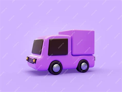 Free Photo Purple Delivery Car Or Delivery Truck Transport Shipping