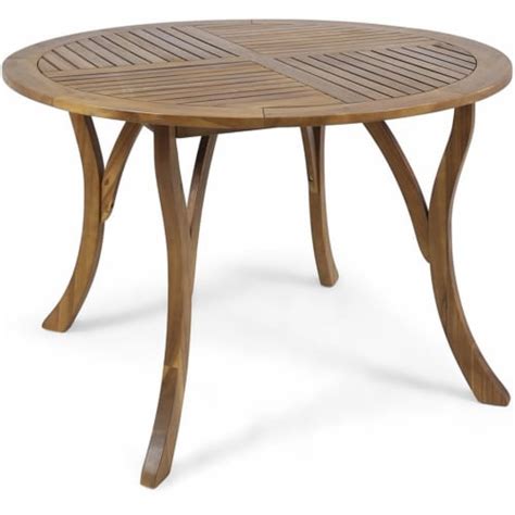 Noble House Hermosa 47 Round Wooden Patio Dining Table In Teak 1 Jay
