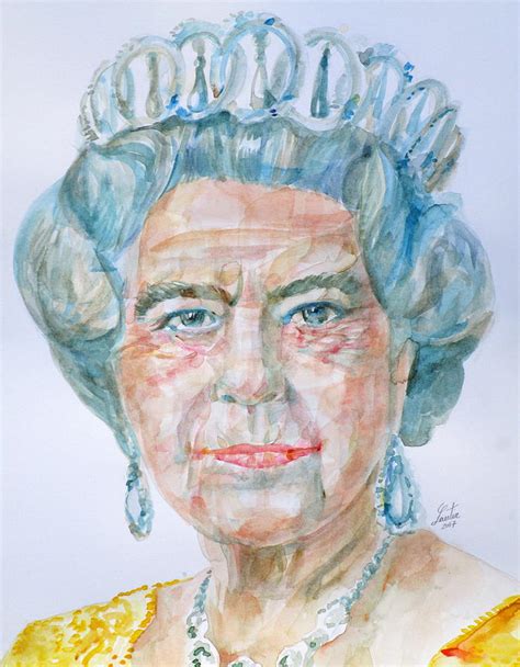 Its full title is her majesty queen elizabeth ii with the founder of the british red cross henri dunant.13. Elizabeth II - Watercolor Portrait.2 Painting by Fabrizio Cassetta