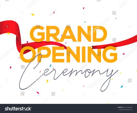 Grand Opening Ceremony Poster Concept Invitation Stock Vector Royalty