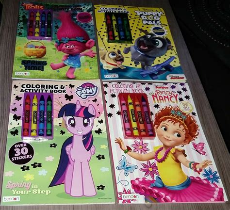 Bendon Kids Coloring And Activity Book Set Crayons Stickers Tv And Movie